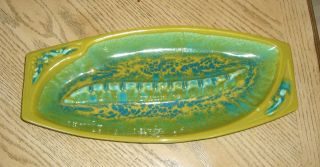 Maurice Of California_vintage Collectible - Green Ceramic Divided Plate_ashtray photo