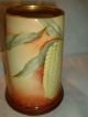 American Belleek Ceramic Art Handpainted Mug Tankard Stein ' Corn 