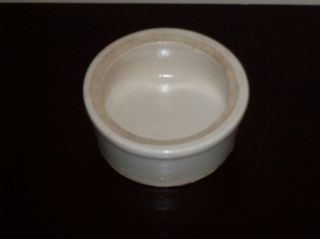 Antique Primitive Pottery Crock Bowl C.  1920 Thick 5 1/2 