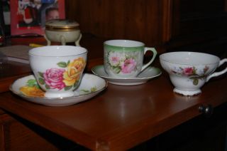 Collection Of Tea Cups And Saucers,  Old photo