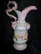 Italian Capodimonte Porcelain Ewer/pitcher Dolphin Fish Handles Hand Painted Urns photo 2