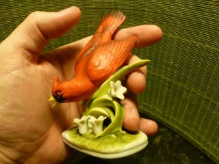 G.  Z.  Lefton Cardinal Bird Figurine - Hand Painted China - Collectors Kw 464 photo