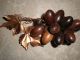Walnut Bowl With Carved Fruit - Mid - Century Antique - Perfect Condition Bowls photo 5