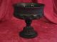 Vintage Black Glass Compote Grey Glass Nutt Candy Dish Fruit Compote Compotes photo 1