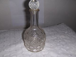 Vintage Clear Glass Perfume Bottle Decanter With Stopper photo