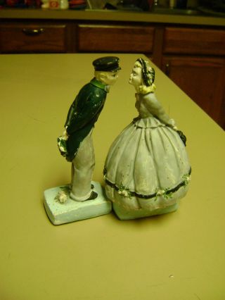Vintage Chalkware Figurines The Kissers Man And Lady Together They Appear To Be photo