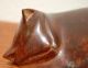 Vintage Mid Century Cat Sculpture Wood Asian Mahogany Carved Figures photo 2