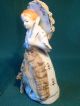 Antique Porcelain Victorian Lady Figurine Lace Draped Dress & Parasol Numbered Figurines photo 1
