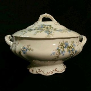 Antique C.  1890 Wedgwood Etruria Mellor & Co.  Fine Bone China Porcelain Tureen photo