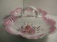 Antique German Hand Painted Bowl With Handle Pink Floral With Gold Trim Bowls photo 1