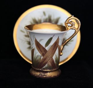 Cup And Saucer,  Germany,  Saksonia 1860 - S photo