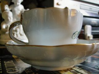 Antique Meissen 19th Century Cup And Saucer Painted Name : Adolph photo