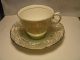 Rare Colclough Bone China C & S Made In England 6605 Pale Green/gold C1930 - 1948 Cups & Saucers photo 1