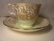 Rare Colclough Bone China C & S Made In England 6605 Pale Green/gold C1930 - 1948 Cups & Saucers photo 2