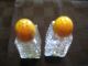 Cut Glass Shakers With A Yellow Cap Bright (estate,  Sale) 3 