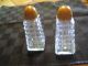 Cut Glass Shakers With A Yellow Cap Bright (estate,  Sale) 3 