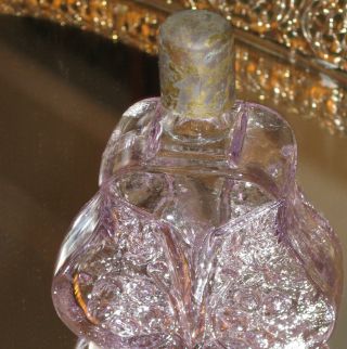 Antique Amethyst Glass Purple Perfume Bottle 3 1/2 