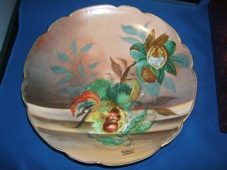 Antique Lrl Limoges France Wall Plate Hand Painted And Signed Valentin photo