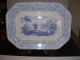Large Antique Ironstone Platter - 1800s - Blue & White - Wrs&co.  - Union Platters & Trays photo 1