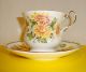 Queens Fine Bone China Cup Saucer November Yellow Chrysanthemum Flower Gold Trim Teapots & Tea Sets photo 1