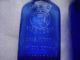 3 Antique Cobalt Blue Glass Phillips Milk Of Magnesia Bottles,  1 Is Embossed Bottles photo 1