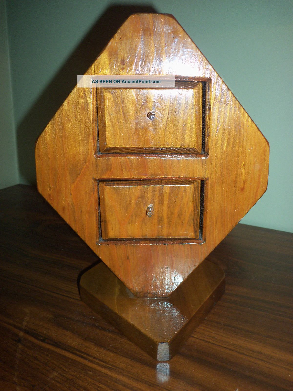 Wooden Octagonal Box With 2 Drawers Boxes photo