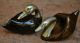 Lovely Pair Of Carved Wood 7 Silver Swan Couple Florence Italy Carved Figures photo 3