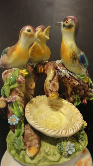 Vintage Birds Figure Italian Artist Signed Large 10 Inch photo