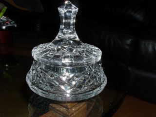 Vintage Cut Crystal Glass Covered Candy Dish Top Quality photo