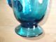 Vintage Blue Swirl Hand Blown Pitcher With Applied Handle Pitchers photo 3