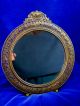 Small Antique Ormolu 1920 ' S Vanity Footed Mirror On Stand.  Crown,  Fleur - De - Lis Mirrors photo 6
