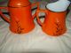 Antique Gorgeous Hand Painted Japan Covered Sugar Bowl & Creamer Ducks In Flight Creamers & Sugar Bowls photo 4