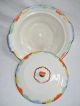 Myott,  Son & Co.  Circa 2pc Rainbow Patteren Abstract Bowl/covered Bowl Porcelain Bowls photo 2