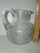 Antique Fire Polished Crystal Pitcher,  Acid Etched Design No Damage Pitchers photo 8