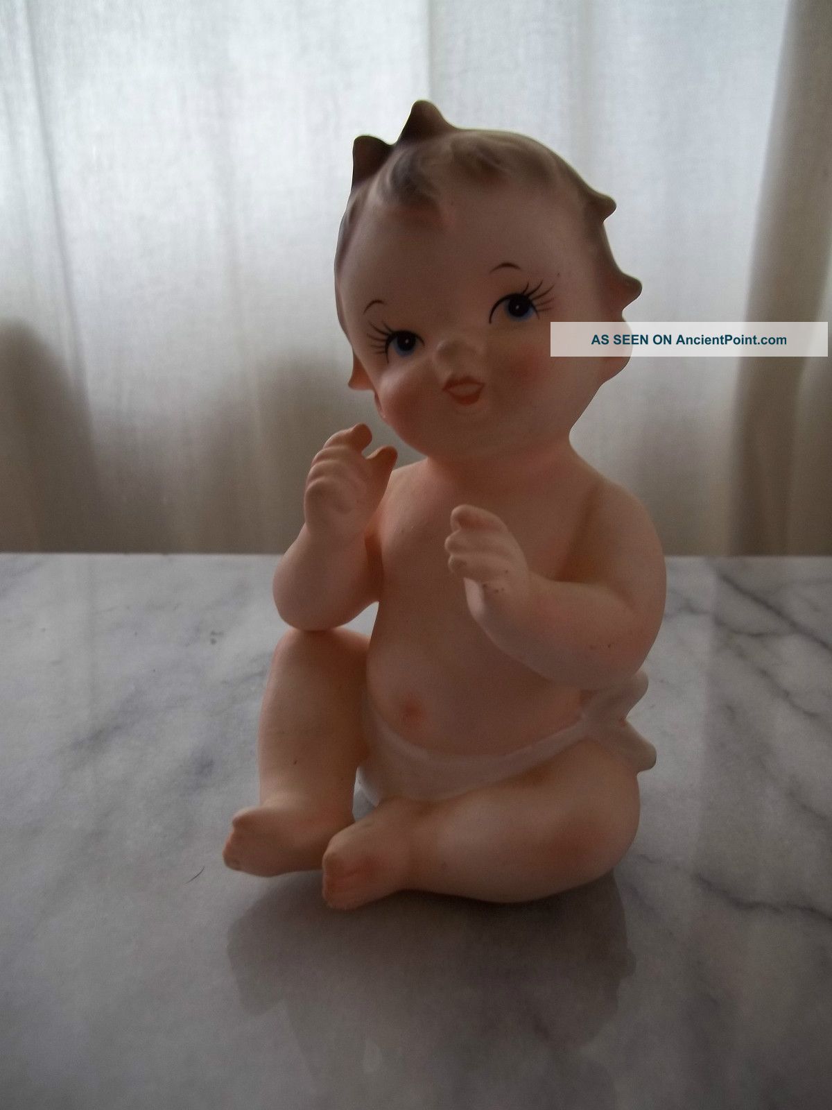 Adorable Piano Baby Bisque Porcelain Figurine Figurines photo