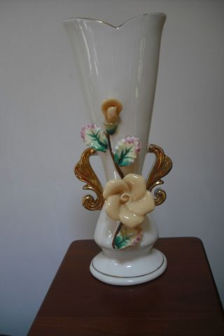 Vintage Porcelain,  Victorian W/ Floral Design Vase photo