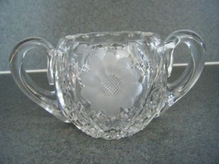 Crystal 2 Handle Dish Mint Decorative Collectible Vintage Christmas Gift photo
