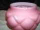 1894 Pink Opal Satin Glass Quilted Biscuit Jar Consolidated Lamp+glass Co. Jars photo 2
