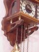 Old Figural Wuba Dutch Atlas Zaandam Wall Clock Two Brass Weights 8 Days Zaanse Clocks photo 1