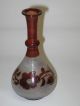 Antique Hand Blown Red Flashed Vase With Flowers Hand Blown Vases photo 2