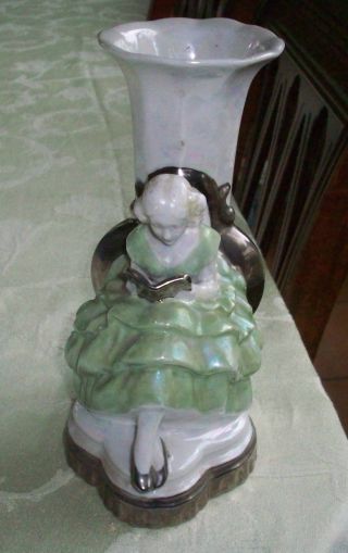 Antique Art Deco Flower Vase Figurine 1938 photo