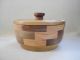 Vtg Mid Modern Wood Inlay Compote Pedestal,  Bowl Box/lid Signed Willard Huelsnitz Bowls photo 7