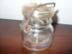 Antique 1893 Mason Jar With Lid & Wire Bail And Mini Crock Jug Jars photo 2