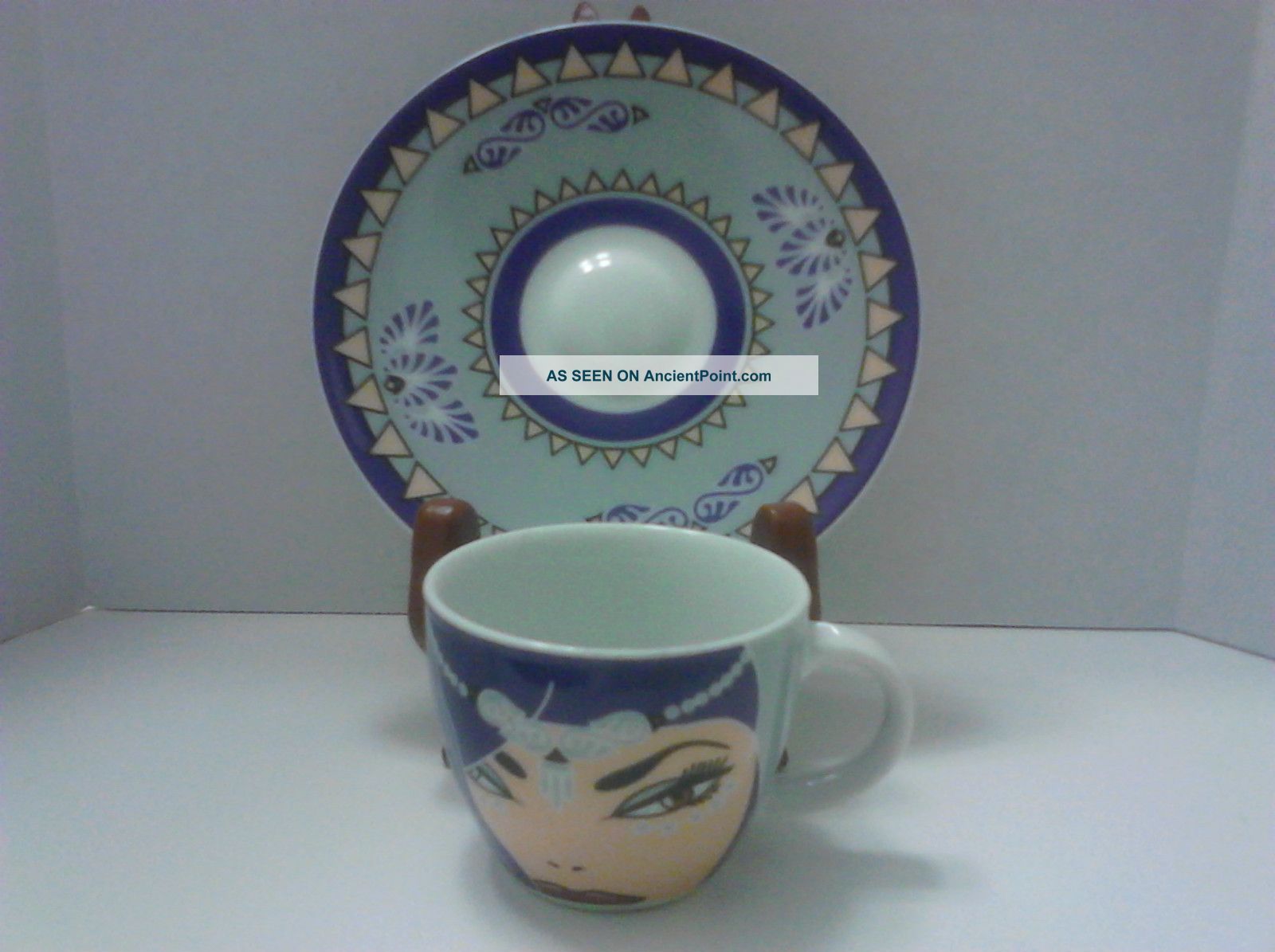 Ritzenhoff My Little Darling Blue Demi C/s Mint Very Rare Cups & Saucers photo