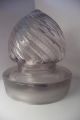 Antique 19thc Victorian Spiral Glass Apothecary Jar Bottle Lid W/ Ground Stopper Jars photo 1