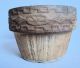 Antique Unglazed Stoneware Flower Pot With Pressed/embossed Pattern Planters photo 2