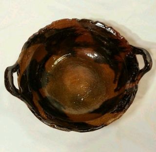 Antique C.  1830 Baumgardner Redware Lead Manganese Polychrome Slip Glaze Bowl photo