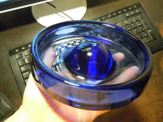 Hand Made Signed Blue Glass Magaritta Glass Salter Handmade Glass Colored Glass photo