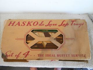 8 Vintage Hasko 1940 ' S Haskelite Lap Trays photo