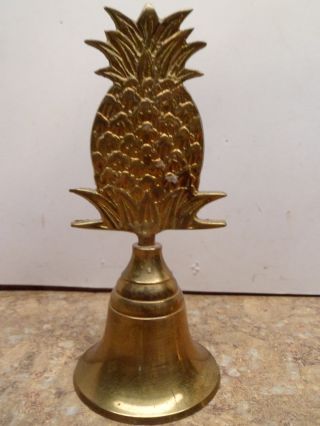 Antique Brass Bell. . .  Pineapple. . .  Amazing Detail Clanger photo